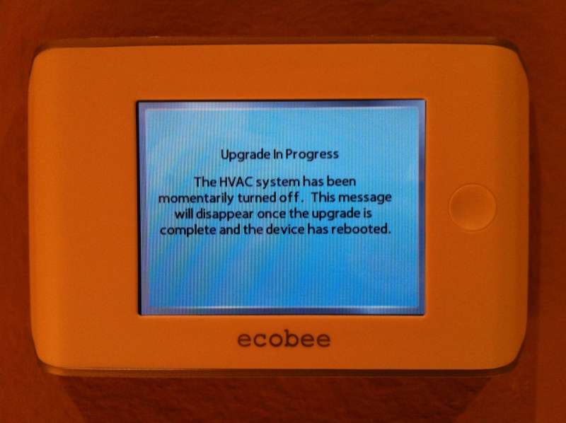 ecobee Firmware Update Screen