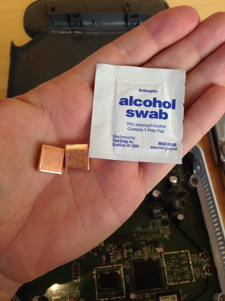 Use Goo Gone and rubbing alcohol to prep the base of the heat sinks.