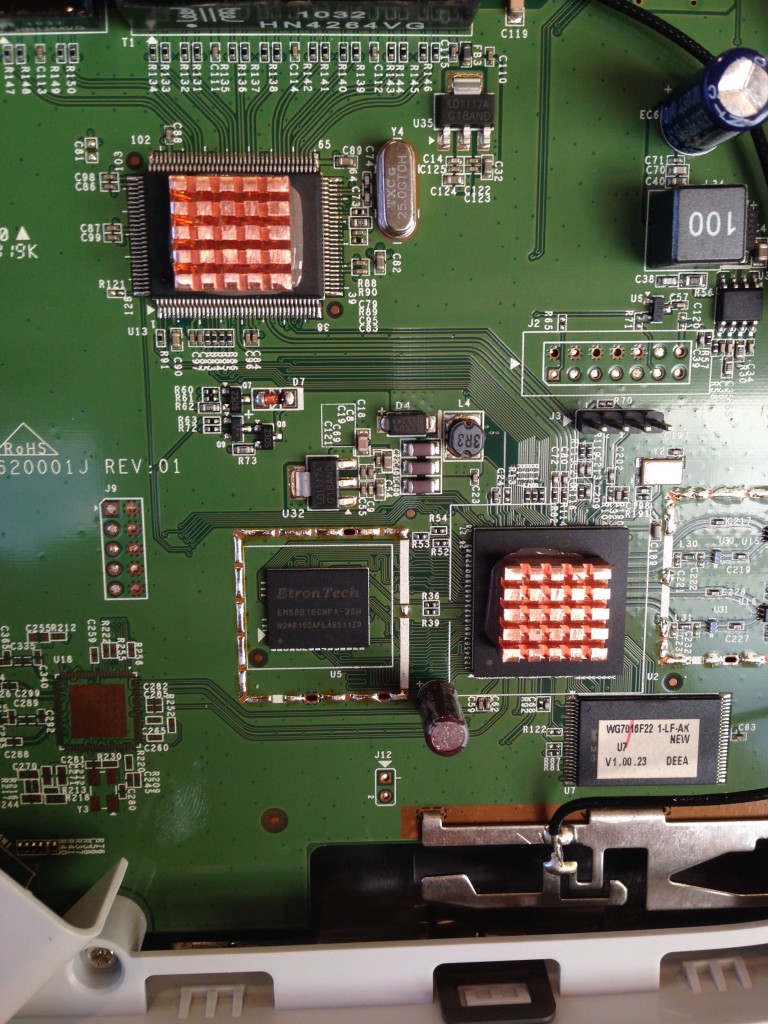 Close-up of the installed heat sinks.