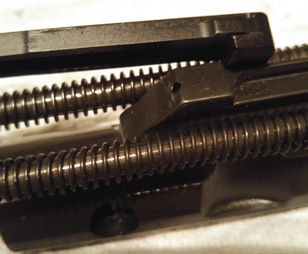 Sig MPX bolt carrier group lip where it interfaces with the charging handle.