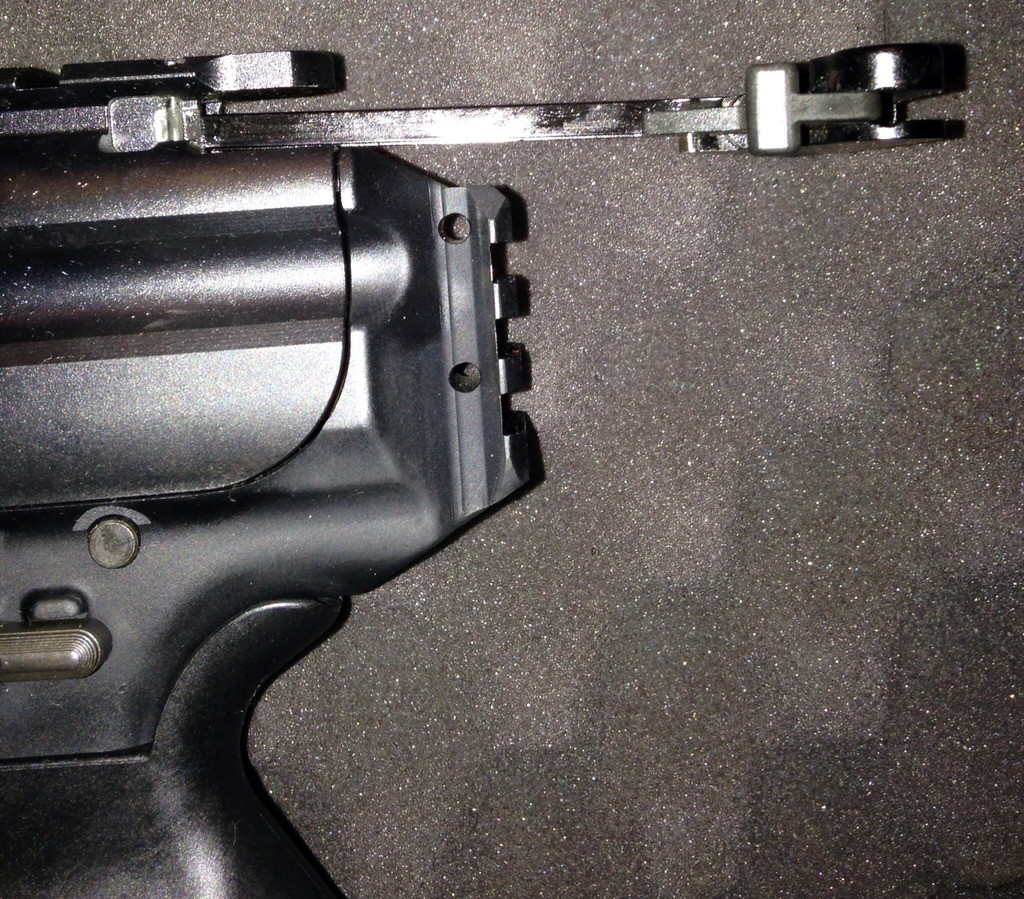 Side view of the Sig MPX's charging handle.