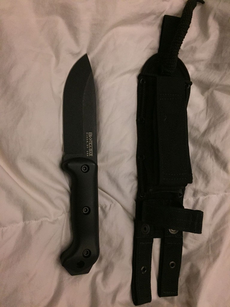 My trusty KA-BAR Becker BK2 knife with the original scales