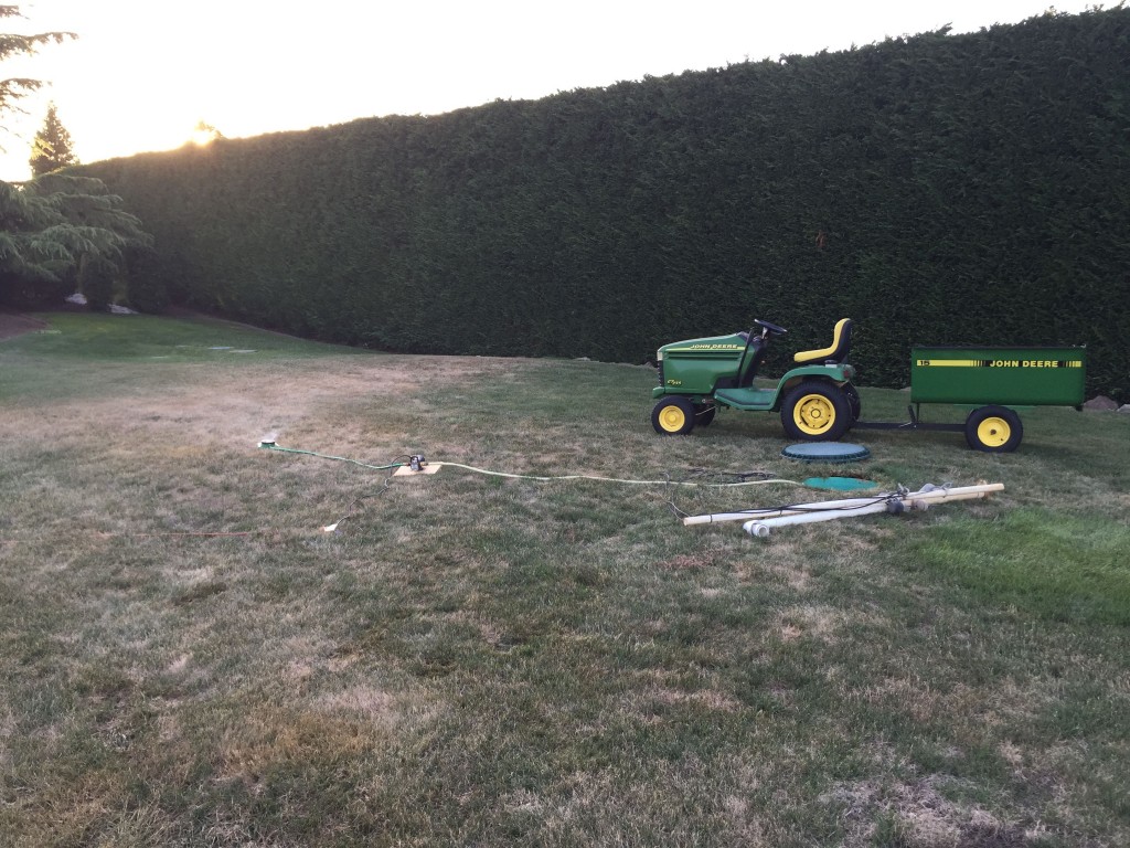 Emptying the clearwell with a Simer M40P mini pump.