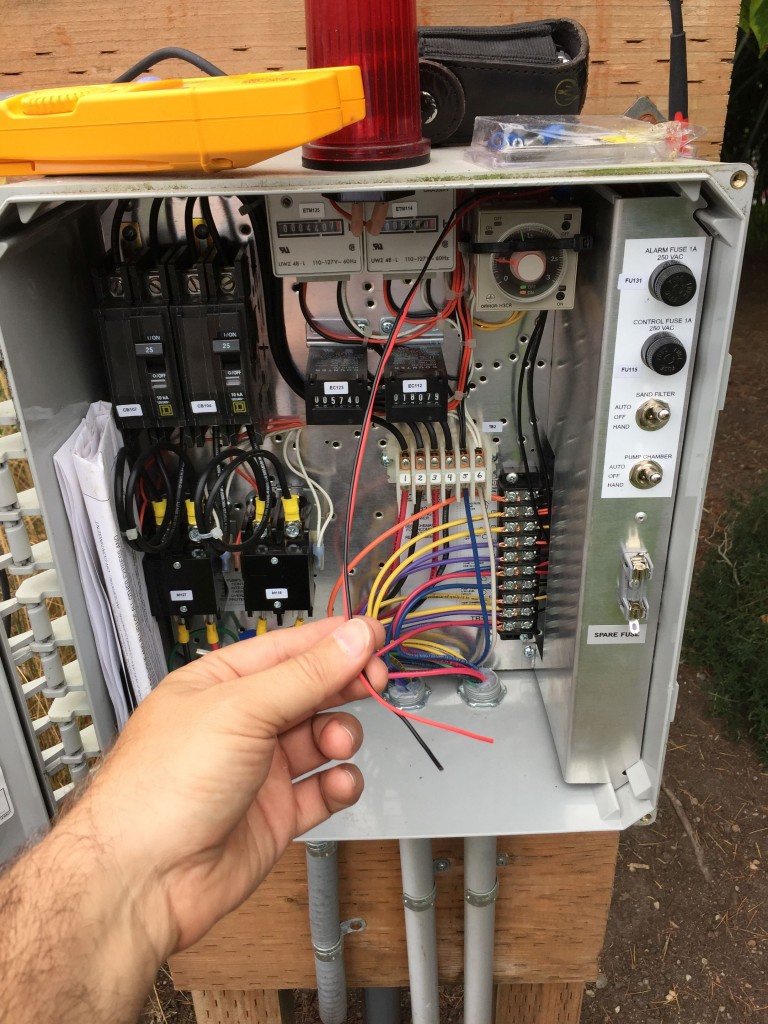Red and black wires ready to power my 120V relay.