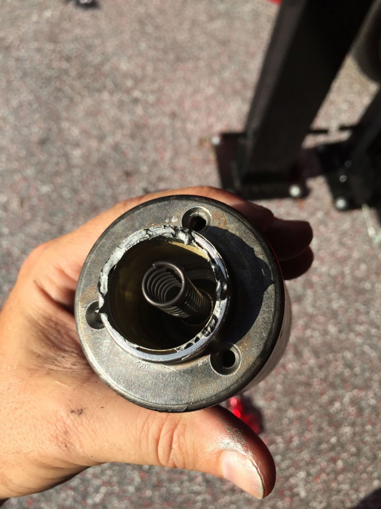 Solenoid housing removed from starter.