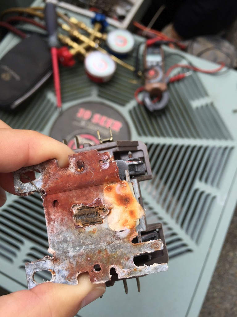 This rusty old contactor was on its way out.