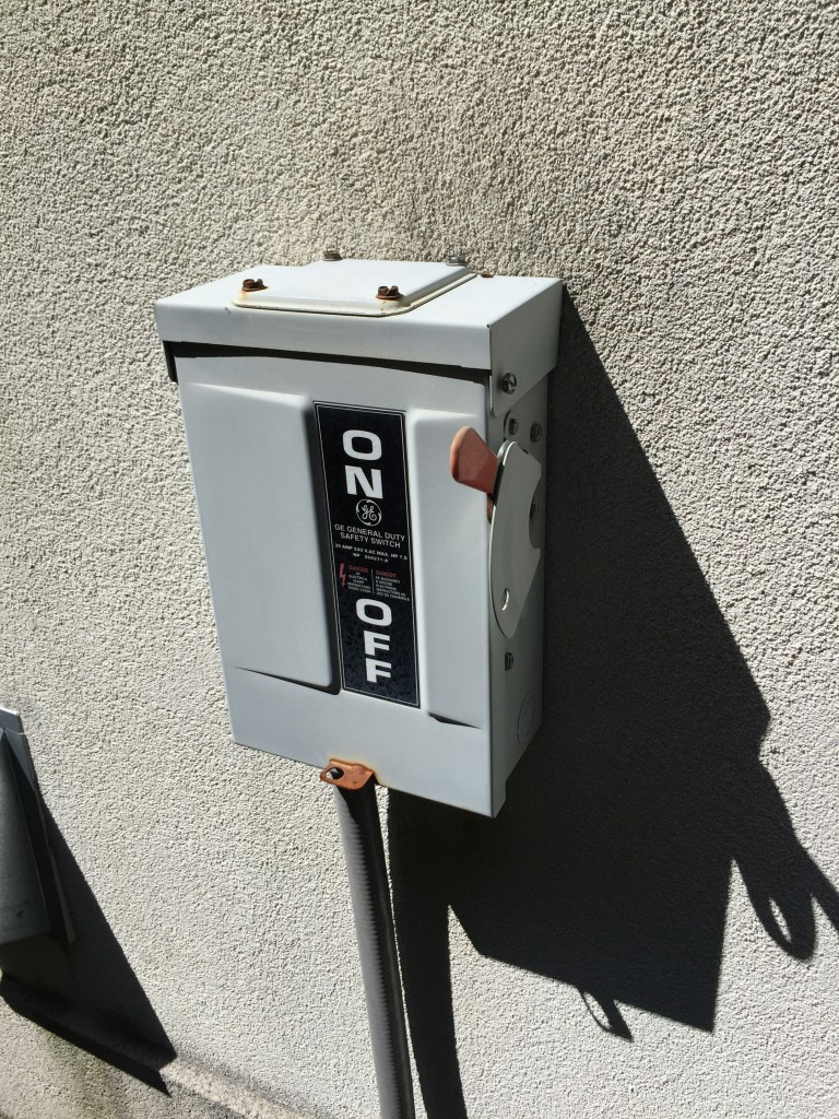 Main power to the A/C unit turned on.
