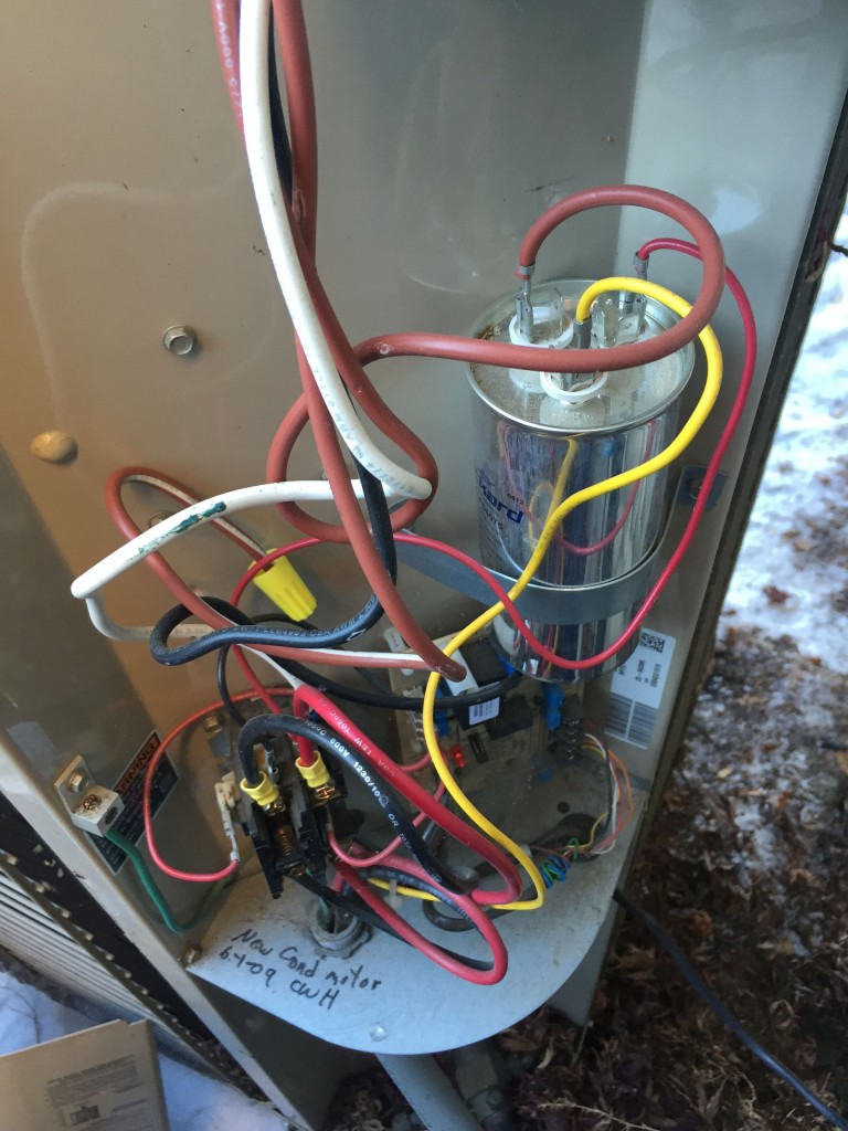 Brown wire to the capacitor