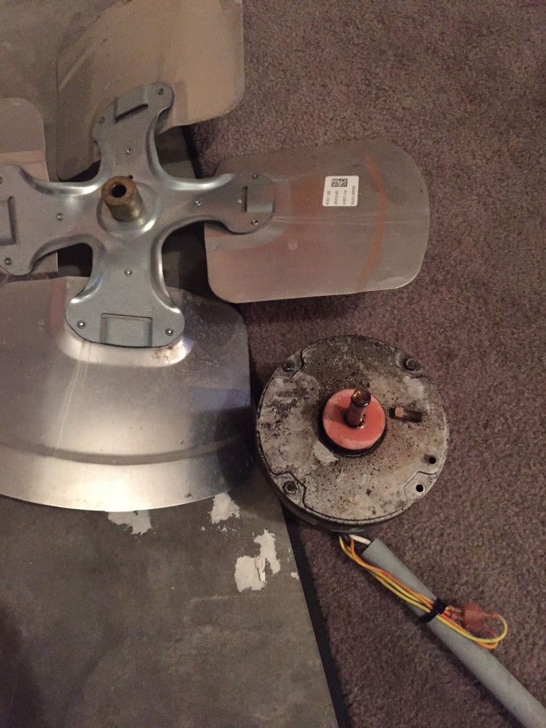 Old fan removed from motor