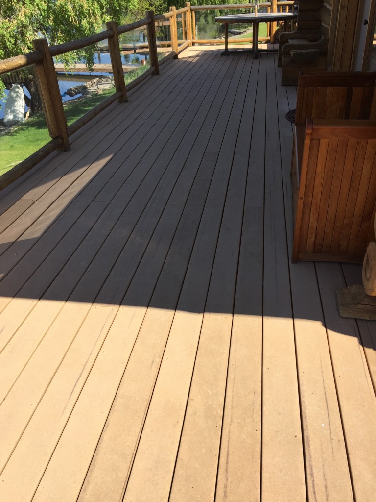 Trex Burnished Amber Brasilia deck at my log home
