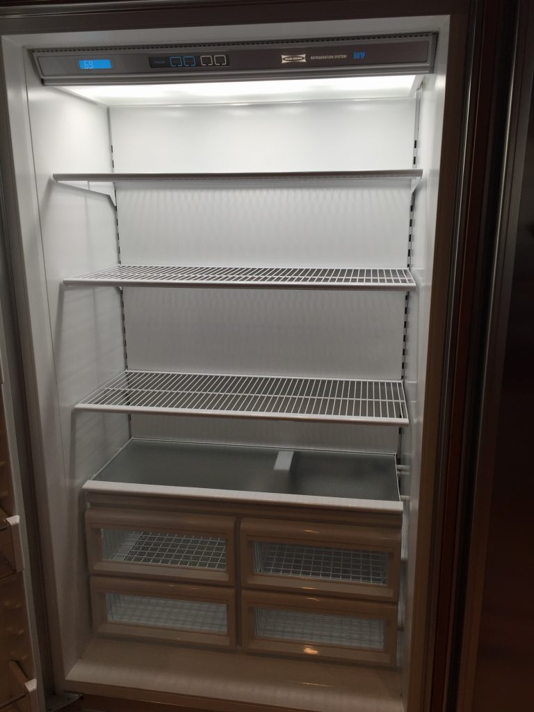 Sub-Zero freezer with LED bulbs installed