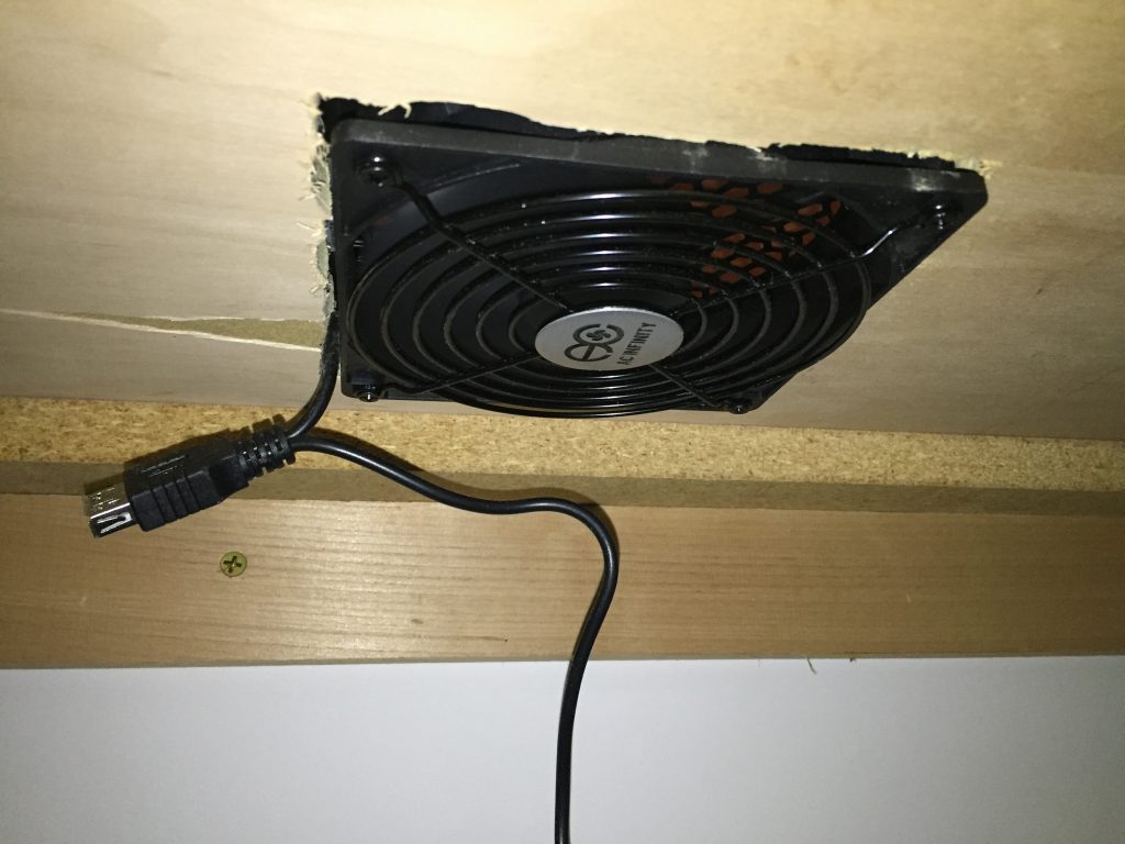 Bottom view of fan