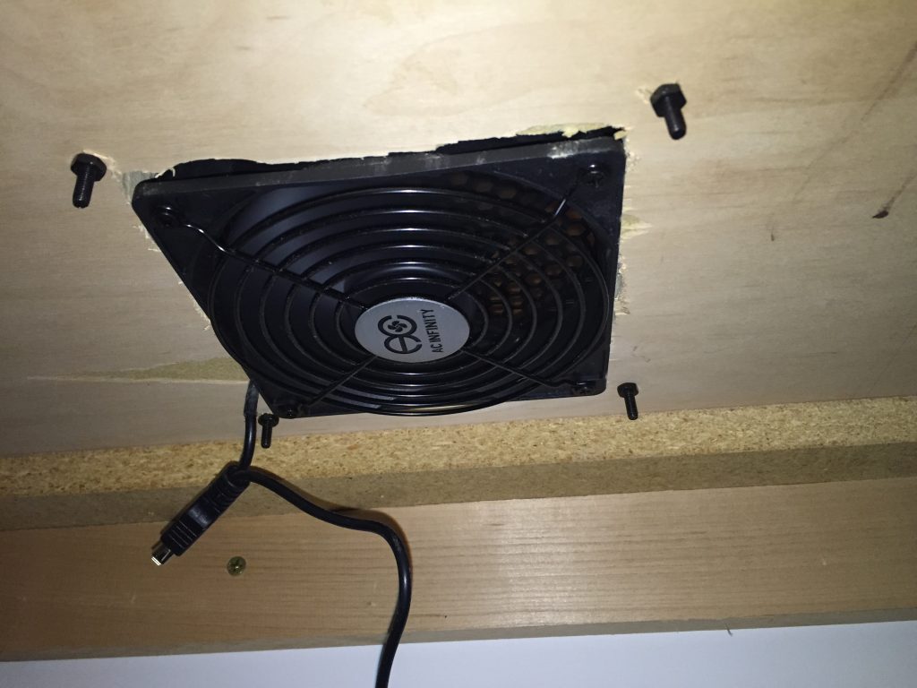 Bottom view with machine screws and nuts installed