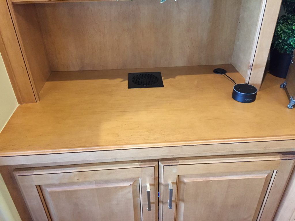 Fan installed and additional hole cut