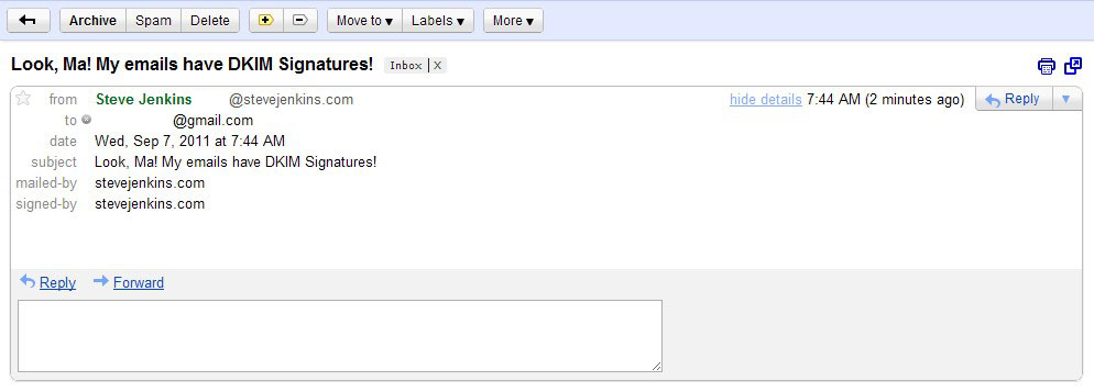 DKIM Test Message