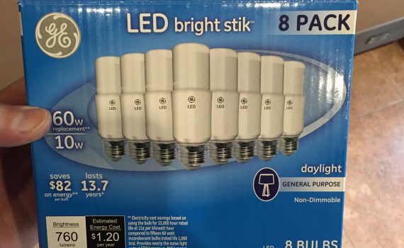 GE LEG Bright Stiks, 760 lumens, 5000K color temp